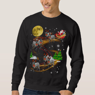 Texas Heeler Reindeer Christmas Dog Riding Santa X Sweatshirt