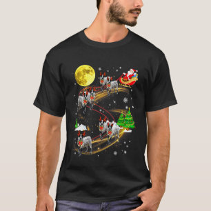 Texas Heeler Reindeer Christmas Dog Riding Santa X T-Shirt
