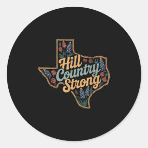 Texas Hill Country 2025 Texas Strong Retro Motivat Classic Round Sticker