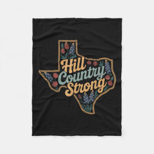 Texas Hill Country 2025 Texas Strong Retro Motivat Fleece Blanket