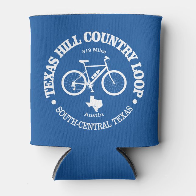 Texas Hill Country (cycling) Can Cooler (Front)