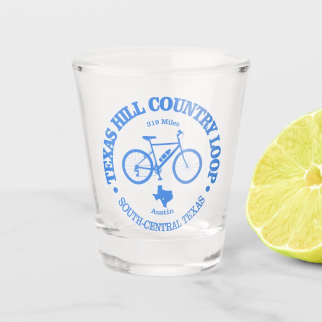 Texas Hill Country (cycling) Shot Glass (Front)