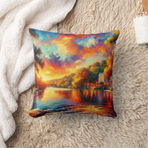 “Texas Hill Country: River Sunset" Cushion