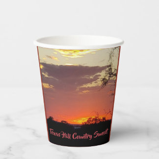 Texas Hill Country Sunset Paper cup