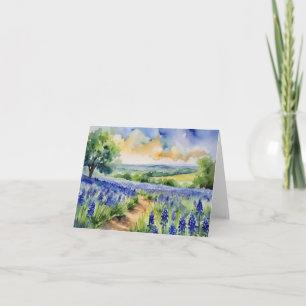 Texas Hill Country Watercolor Card
