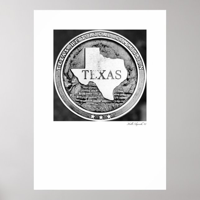 Texas Historical Society Seal in Bronze Poster (Front)