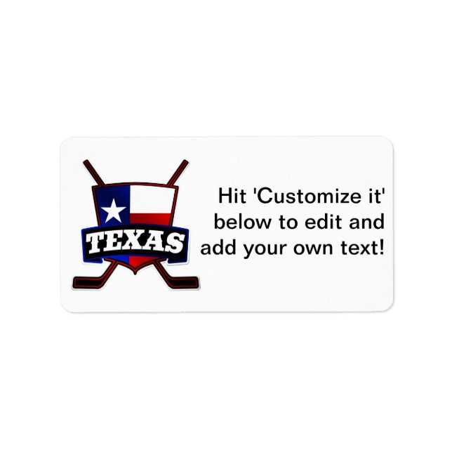 Texas Hockey Flag Logo Label (Front)