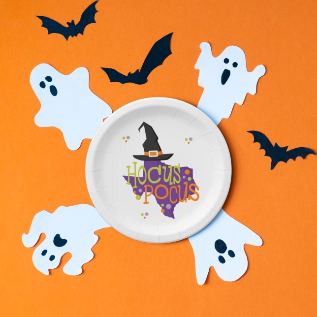 Texas Hocus Pocus Halloween Paper Plate (Creator Uploaded)