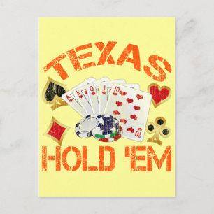 TEXAS HOLD 'EM - DISTRESSED POSTCARD
