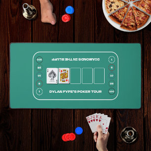 Texas Hold'em House Party Green White Poker Table Desk Mat
