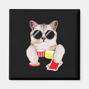 Texas Holdem Poker Cat  Magnet