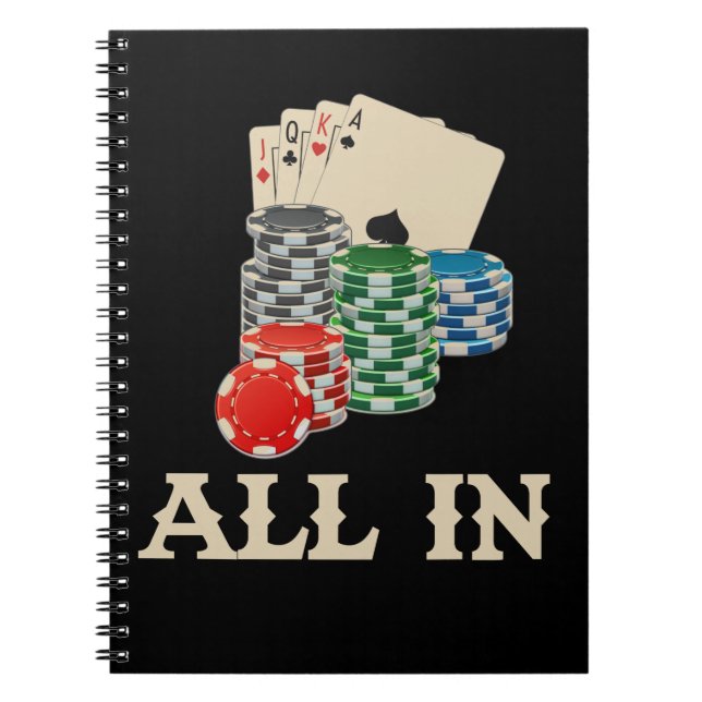 Texas Hold'Em Poker Player Casino Gambler Notebook (Front)