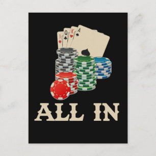 Texas Hold'Em Poker Player Casino Gambler Postcard