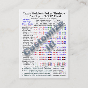 Texas Hold'em Poker Strategy "ABCD" Charts I Business Card
