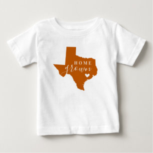 Texas Home Grown Burnt Orange and White Baby T-Shirt