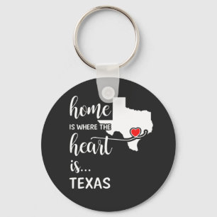Texas home is where the heart is key ring