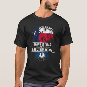 Texas Home Louisiana Roots State Tree Flag Shirt L