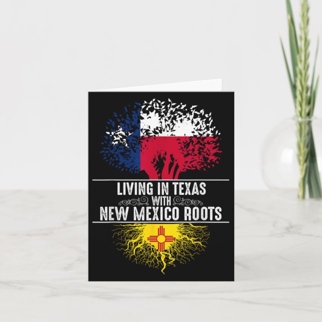 Texas Home New Mexico Roots State Tree Flag Love G Card (Front)