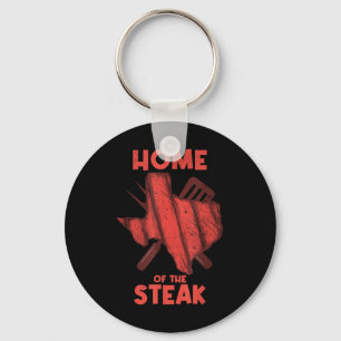 Texas - Home Of The Steak Barbecue Meat Grill Funn Key Ring