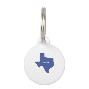 Texas home silhouette state map pet tag