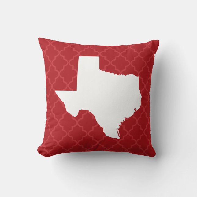Texas Home State Quatrefoil Throw Pillow (Front)