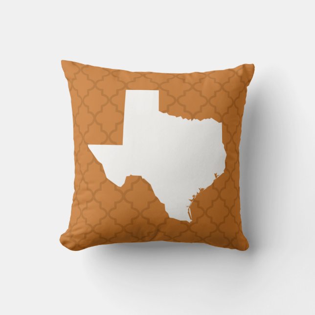 Texas Home State Quatrefoil Throw Pillow (Front)