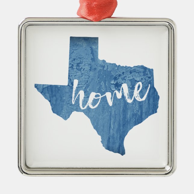 Texas Home Wood Grain Metal Tree Decoration (Front)