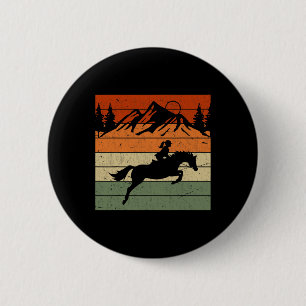 Texas Horse Riding Cowgirl Retro Rider Ranch 6 Cm Round Badge