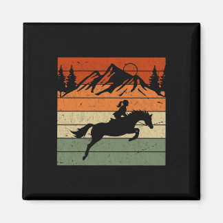Texas Horse Riding Cowgirl Retro Rider Ranch Magnet