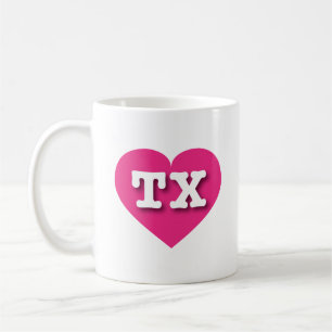 Texas Hot Pink Heart - I love TX Coffee Mug