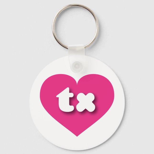 Texas hot pink heart - I love tx Key Ring (Front)