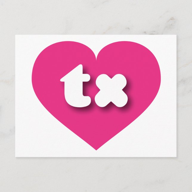 Texas hot pink heart - I love tx Postcard (Front)