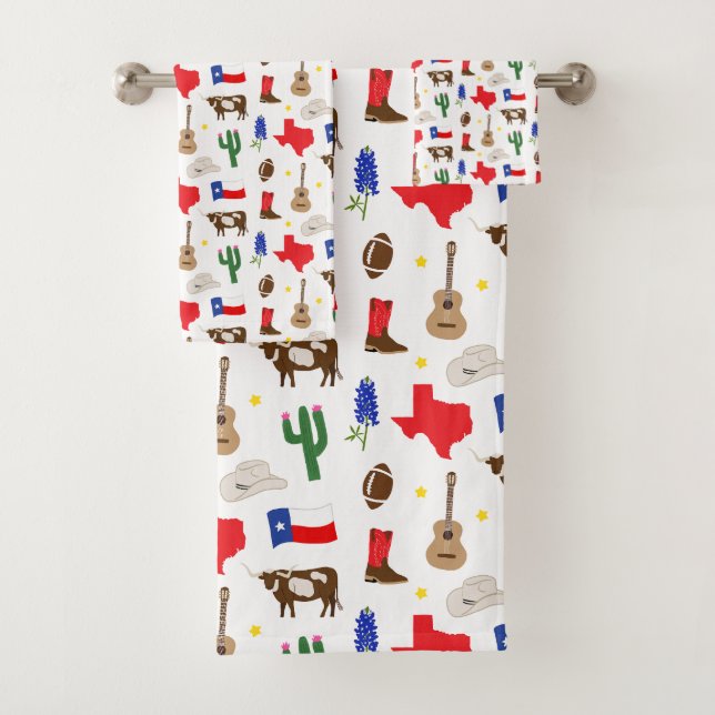 Texas Icons Bath Towel Set (Insitu)