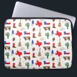 Texas Icons Laptop Sleeve<br><div class="desc">This laptop sleeve features all your favourite Texas icons; cowboy hats,  boots,  cacti,  guitars,  bluebonnets,  footballs,  longhorns,  and of course,  the Texas flag!</div>