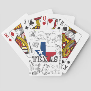 Texas Illustration Doodles of Texas Texas Pattern Playing Cards