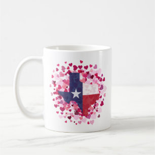 Texas in a Field of Hearts - Valentine's Day Coffee Mug