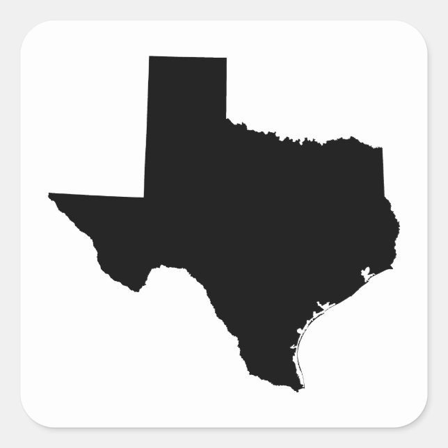 Texas in Black and White Square Sticker (Front)