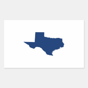 Texas in Blue Rectangular Sticker