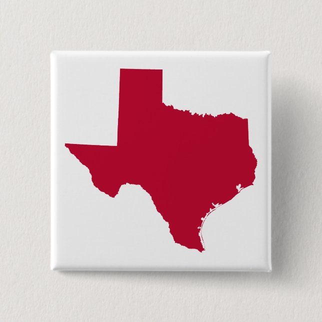 Texas in Red 15 Cm Square Badge (Front)