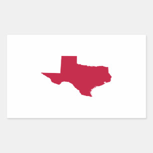 Texas in Red Rectangular Sticker