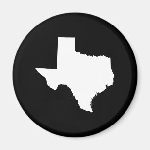 Texas in White and Black Magnet