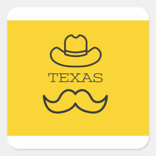 Texas in Yellow 2 Square Sticker
