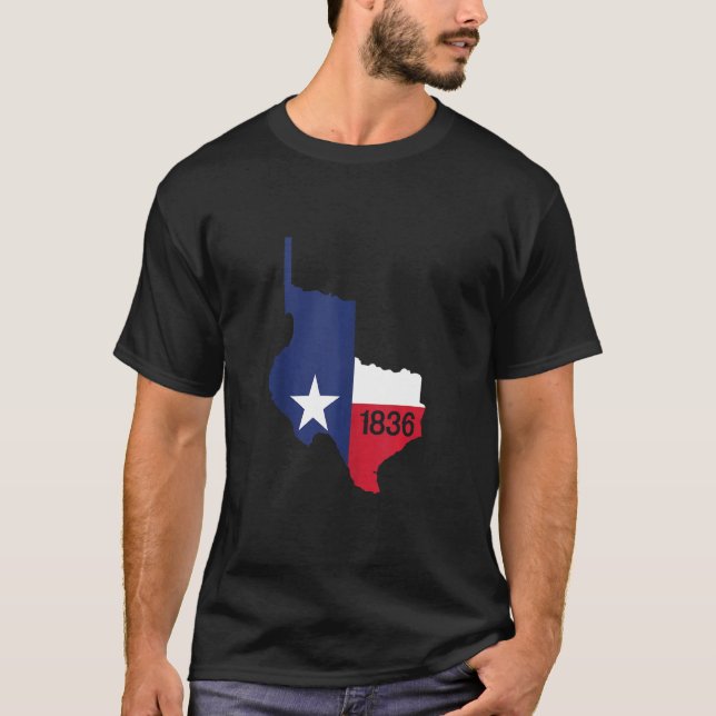 Texas Independence Day 1836 Texas Flag T-Shirt (Front)