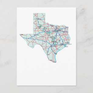 Texas Interstate Map Postcard