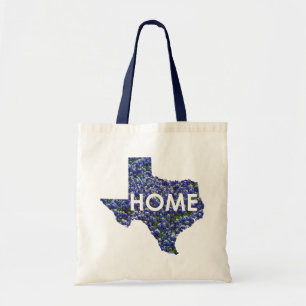 Texas is Home bluebonnet tote Bag