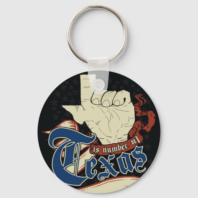 Texas is Number One Key Chain (Front)