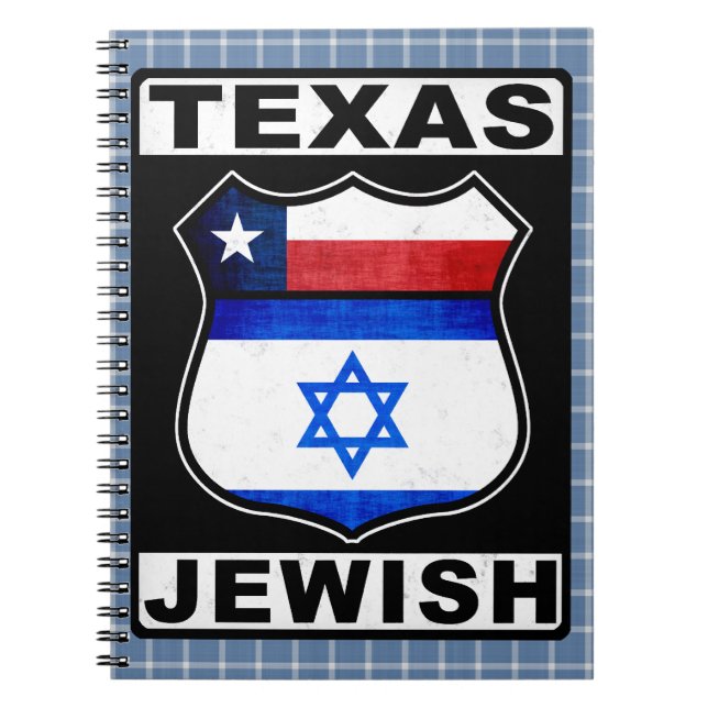 Texas Jewish American Notepad Spiral Notebook (Front)