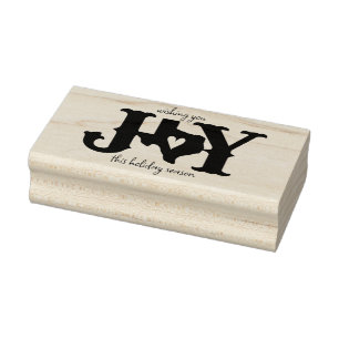 Texas JOY Photo Holiday Rubber Stamp