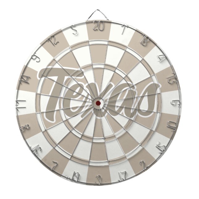 Texas Khaki And White editable text  Dartboard (Front)