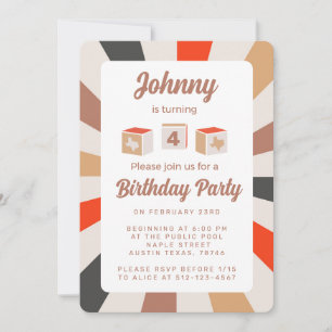 Texas Kids Birthday Party Invitation